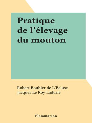 cover image of Pratique de l'élevage du mouton